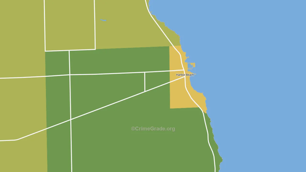 Harbor Beach, MI Map of Assault Rates