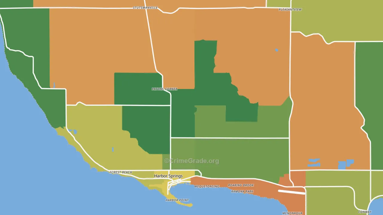 Harbor Springs, MI Map of Assault Rates