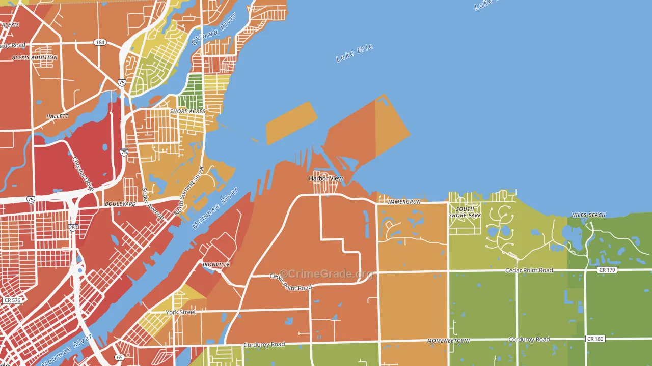 Harbor View, OH Map of Assault Rates