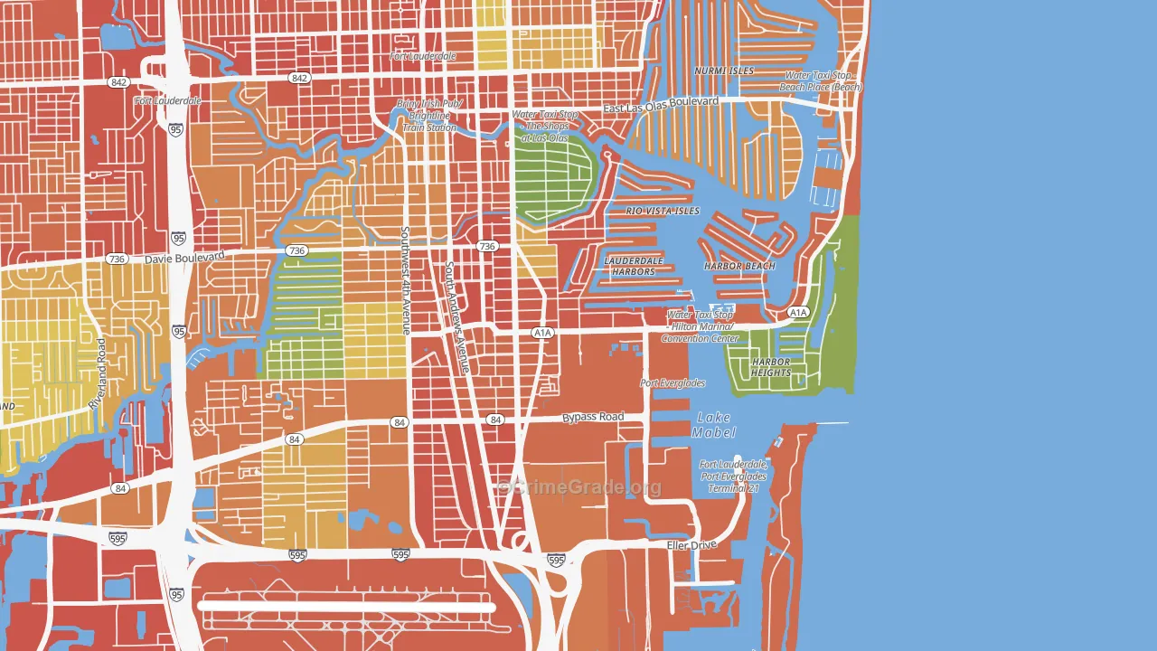 Harbordale, Fort Lauderdale, FL Map of Assault Rates