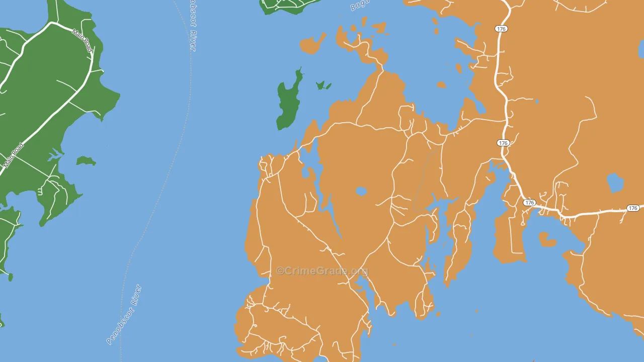 Harborside, ME Map of Assault Rates