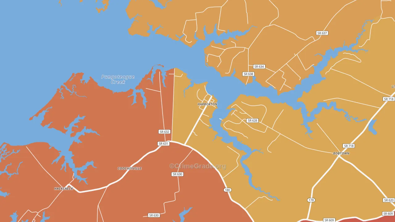 Harborton, VA Map of Assault Rates