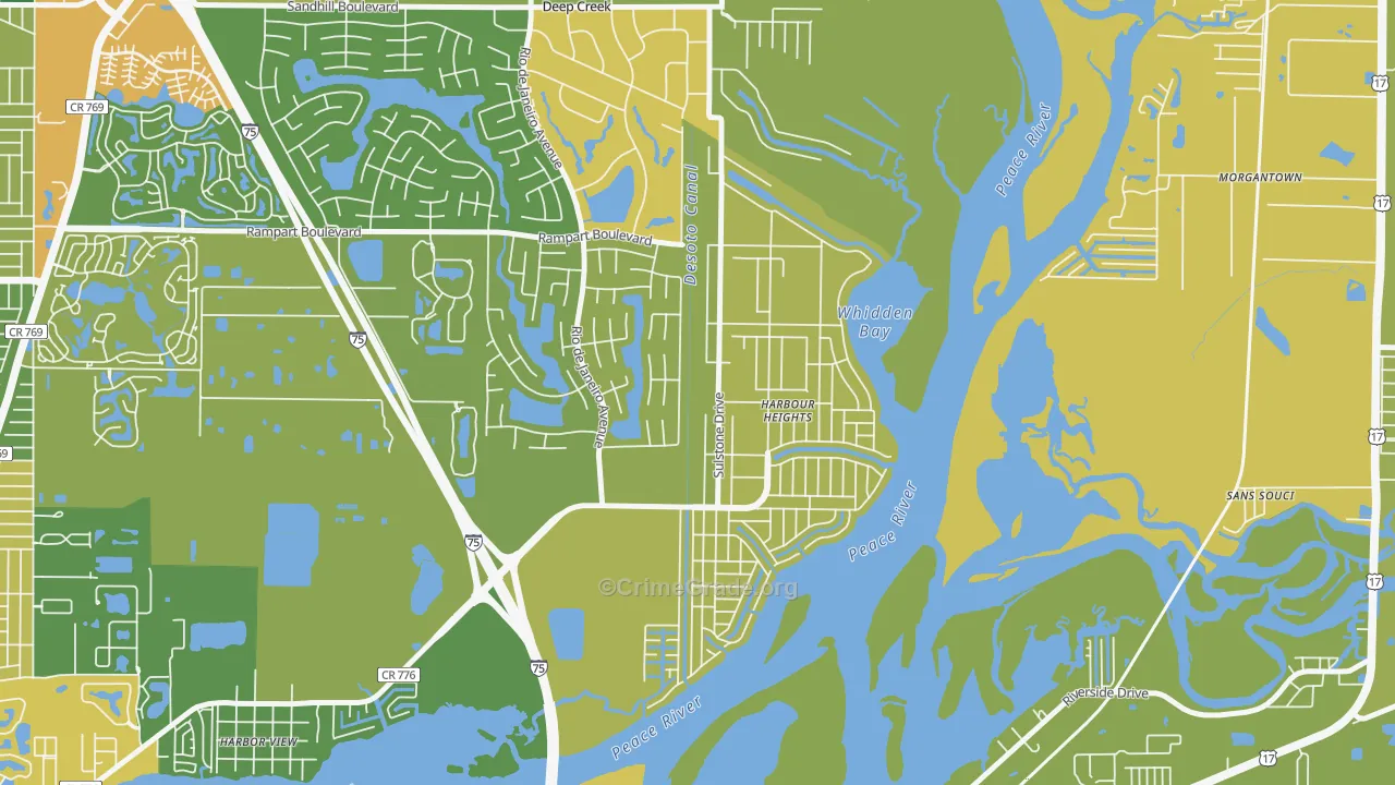 Harbour Heights, FL Map of Assault Rates