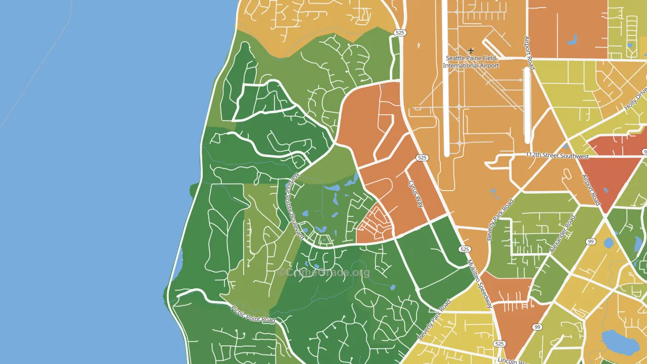 Harbour Pointe, Mukilteo, WA Map of Assault Rates