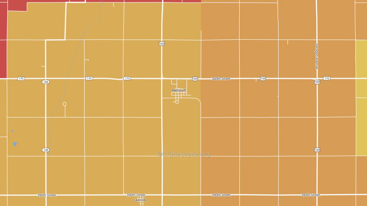 Harcourt, IA Map of Assault Rates