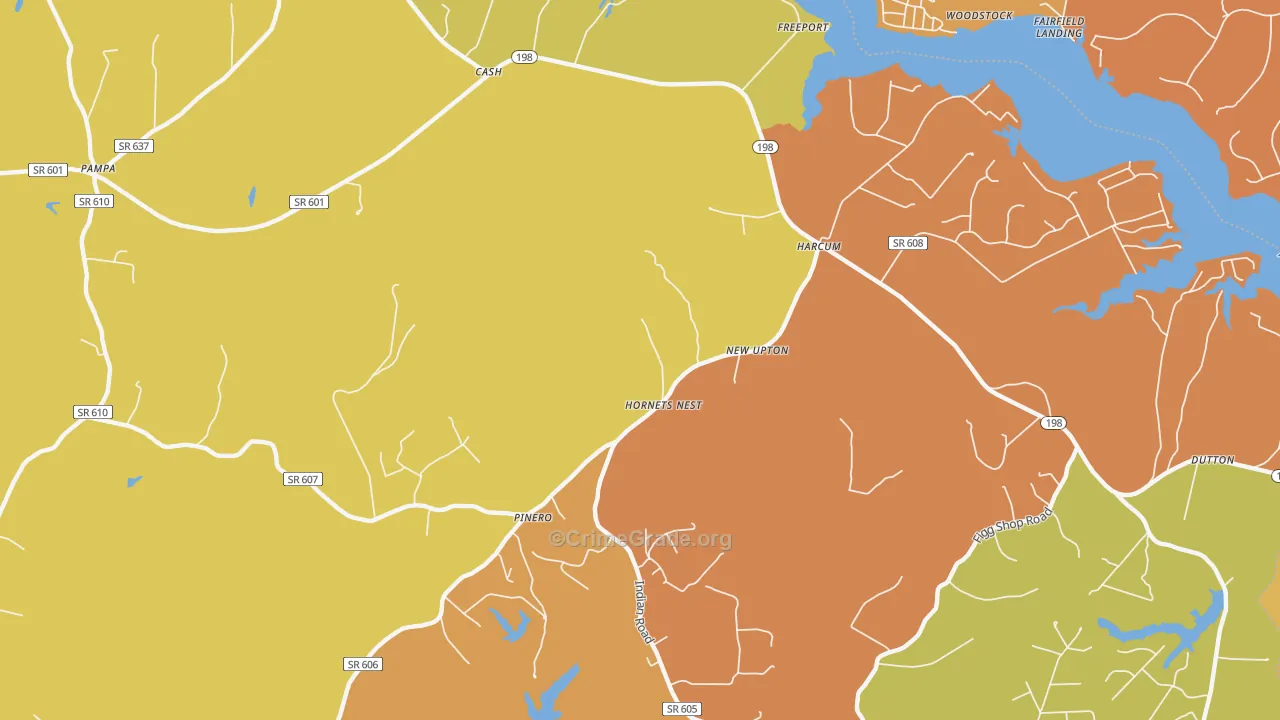 Harcum, VA Map of Assault Rates