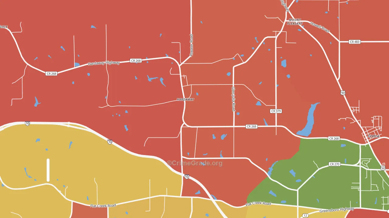 Hardaway, FL Map of Assault Rates