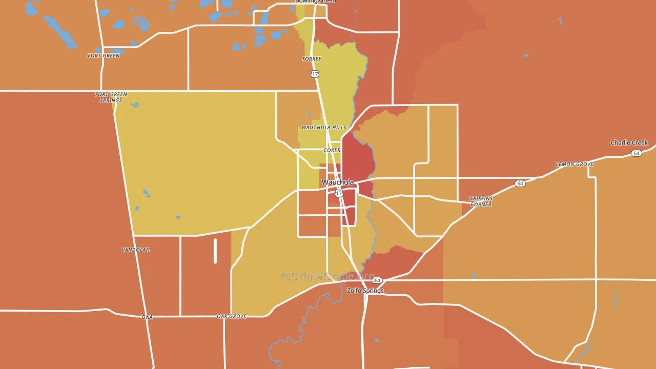 Hardee County, FL Map of Assault Rates
