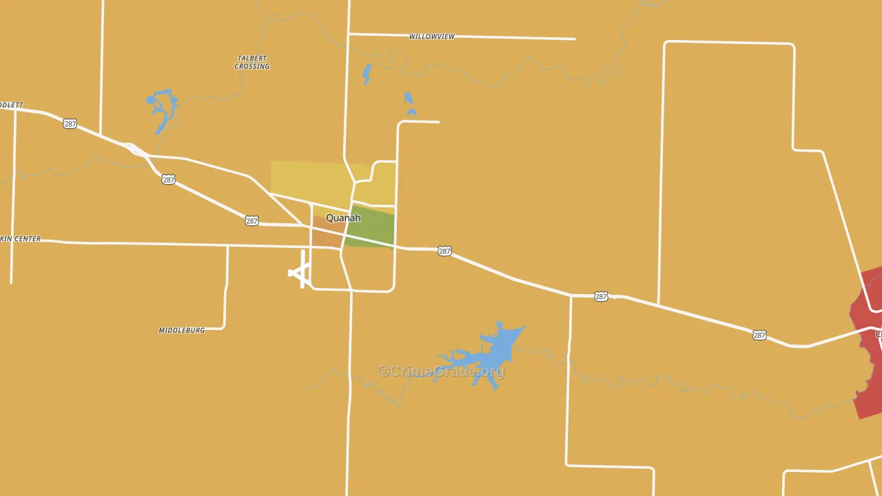 Hardeman County, TX Map of Assault Rates
