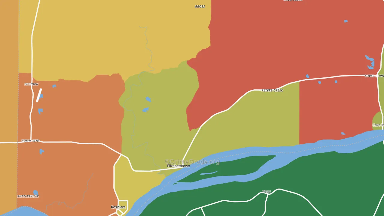 Hardin County, IL Map of Assault Rates
