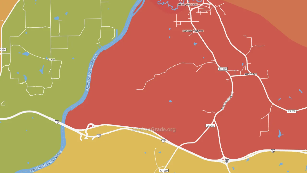 Hardin Heights, FL Map of Assault Rates