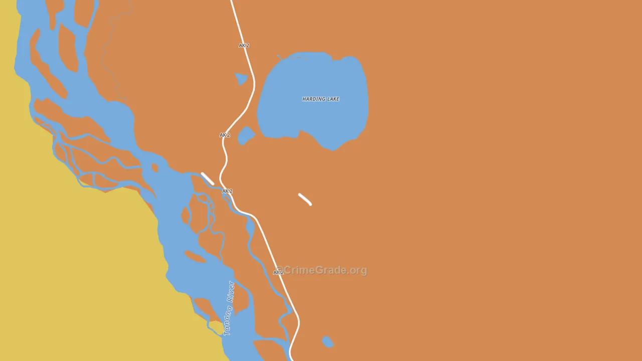 Harding-Birch Lakes, AK Map of Assault Rates