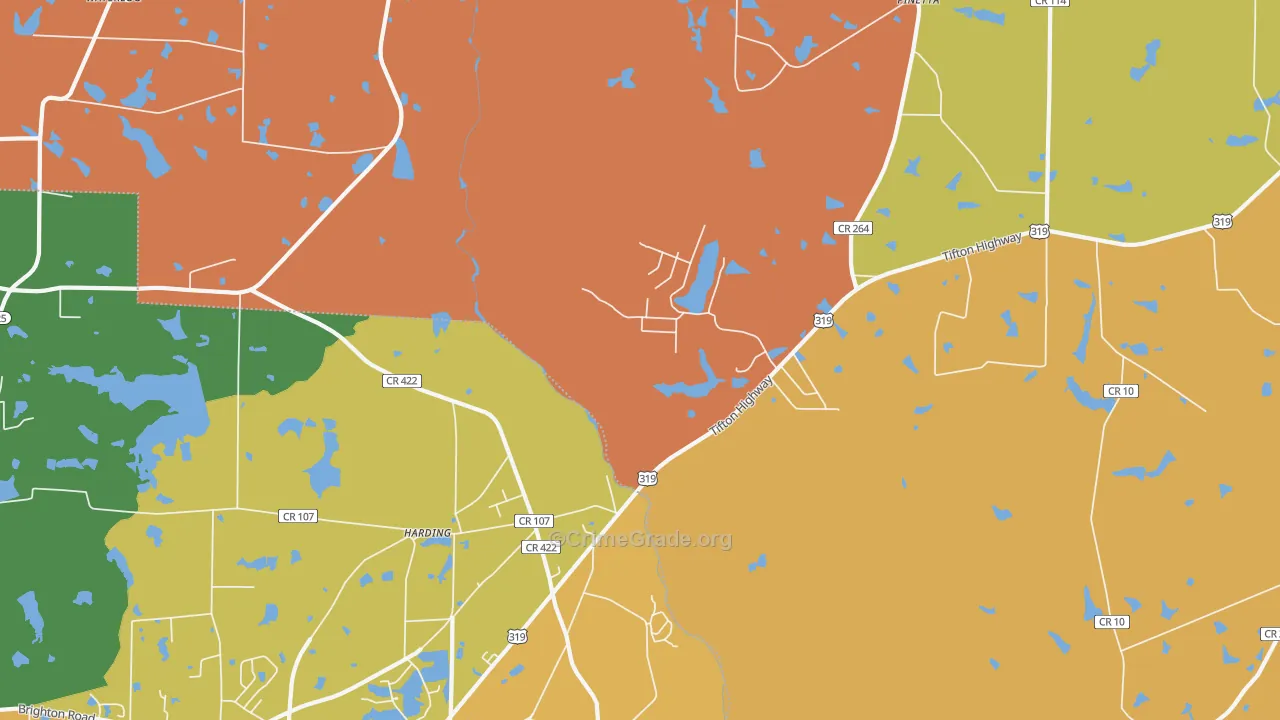 Harding, GA Map of Assault Rates