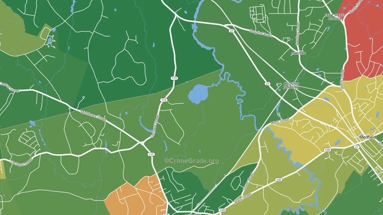 Harding, MA Map of Assault Rates