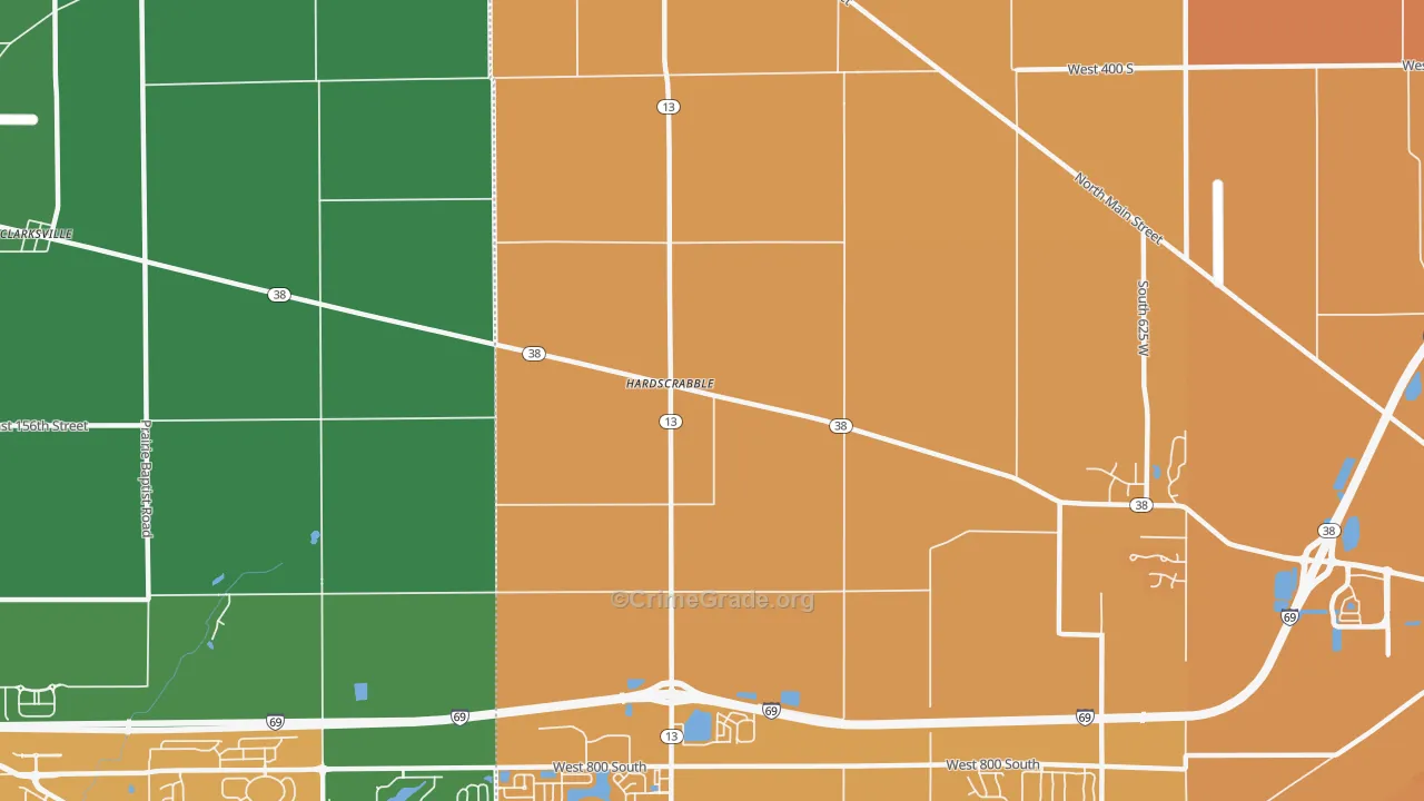 Hardscrabble, IN Map of Assault Rates