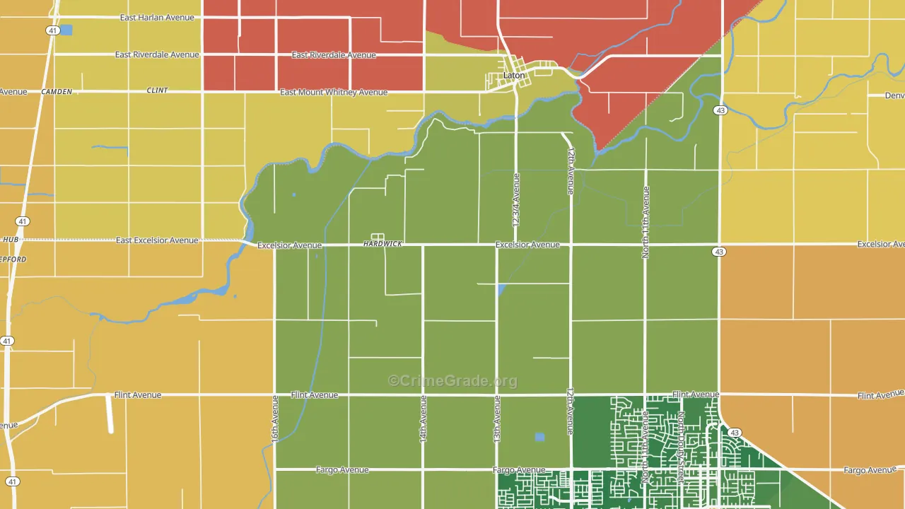 Hardwick, CA Map of Assault Rates
