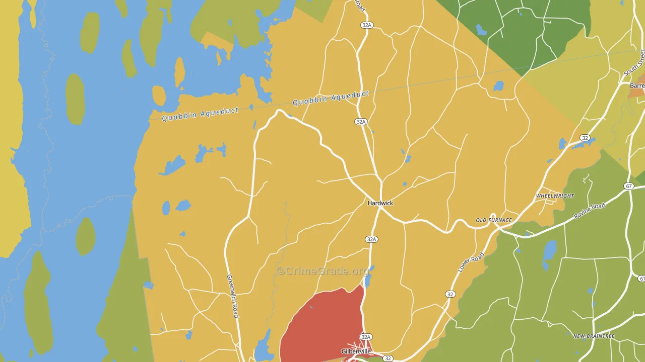 Hardwick, MA Map of Assault Rates