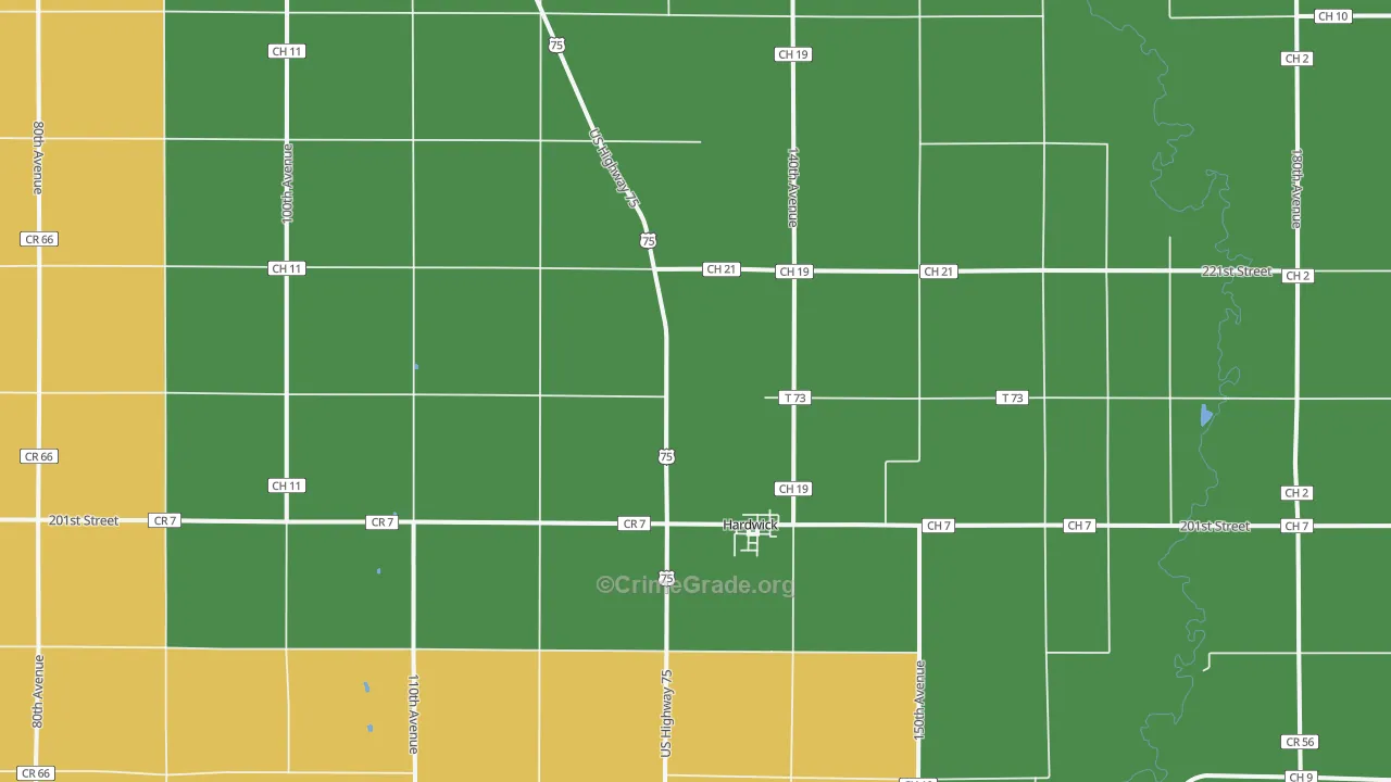 Hardwick, MN Map of Assault Rates