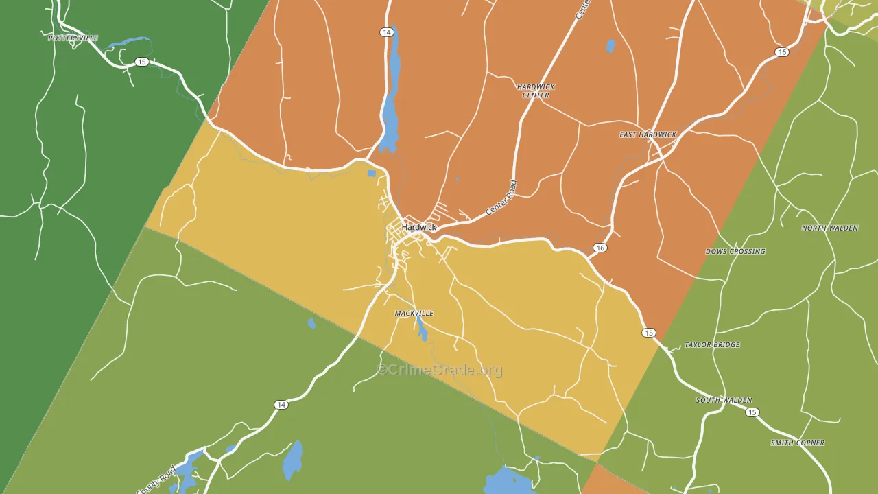 Hardwick, VT Map of Assault Rates