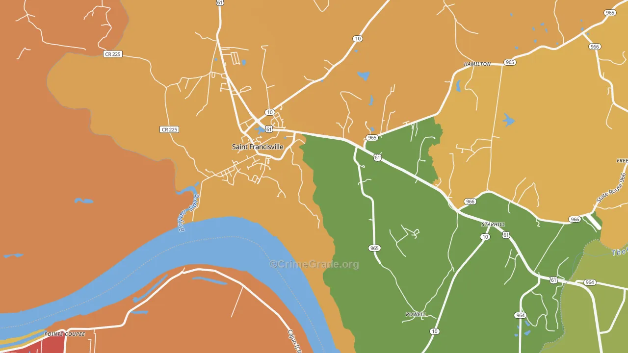 Hardwood, LA Map of Assault Rates