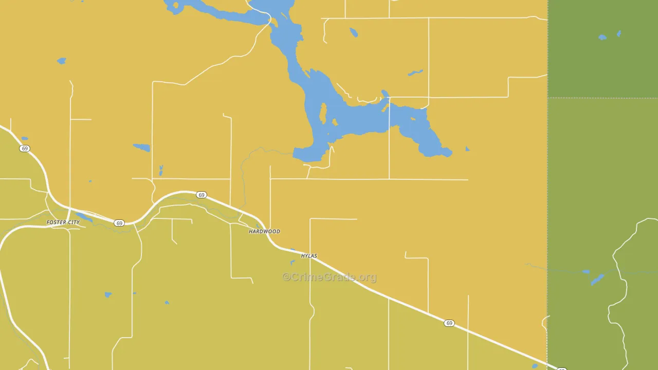 Hardwood, MI Map of Assault Rates