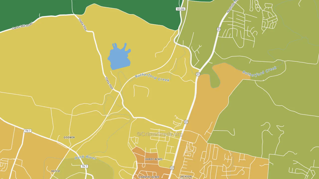 Hardy Acres, TN Map of Assault Rates
