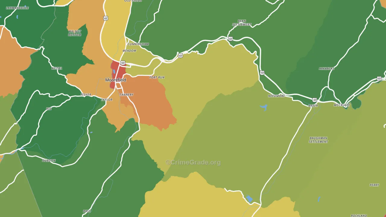 Hardy County, WV Map of Assault Rates
