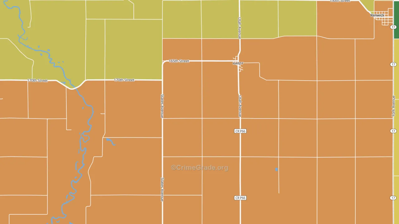 Hardy, IA Map of Assault Rates