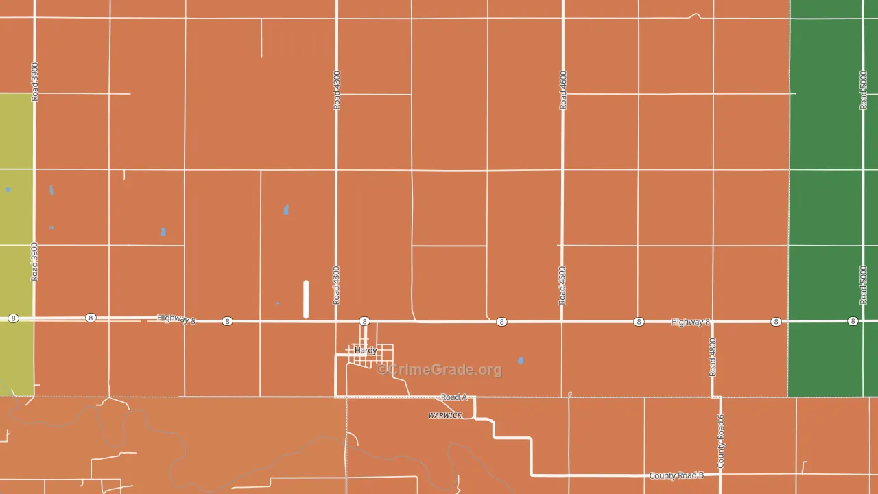 Hardy, NE Map of Assault Rates