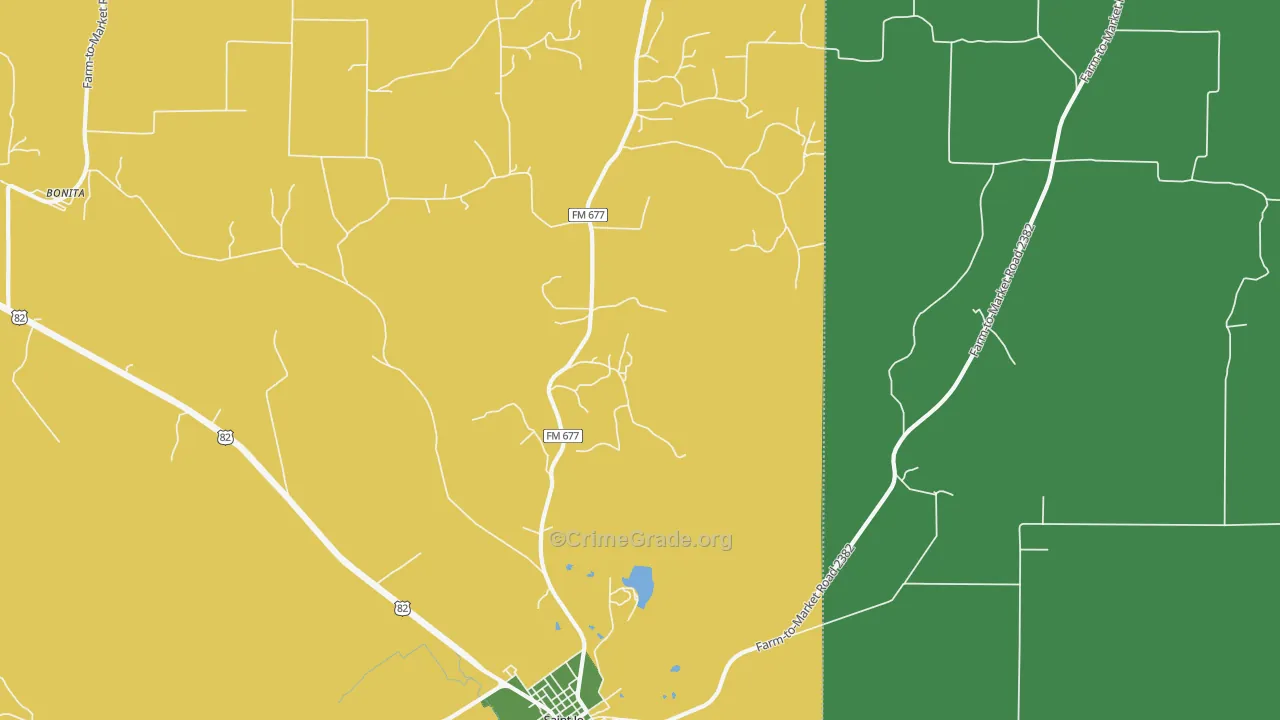 Hardy, TX Map of Assault Rates