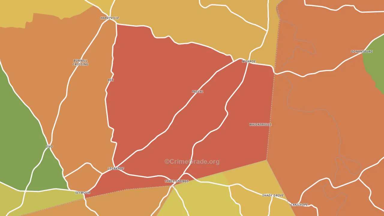 Hardyville, KY Map of Assault Rates