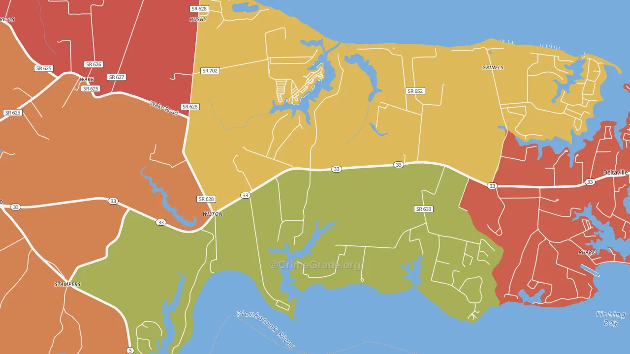 Hardyville, VA Map of Assault Rates