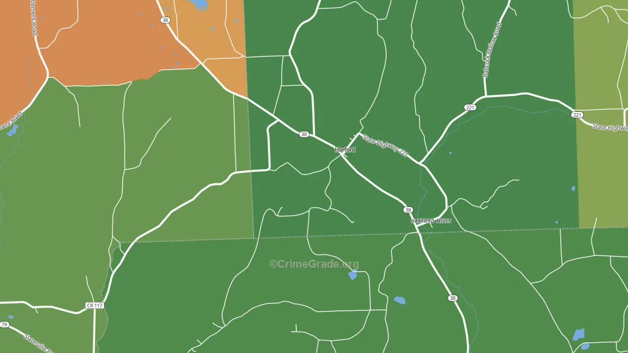 Harford, NY Map of Assault Rates
