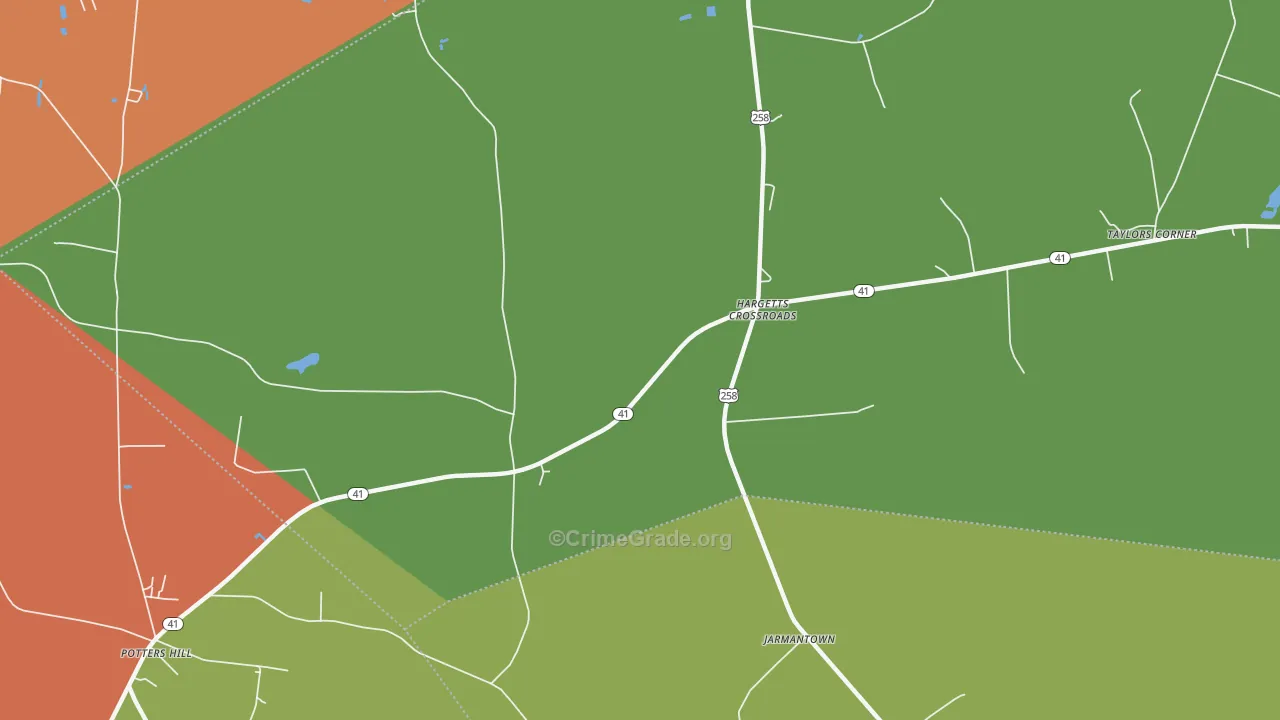 Hargetts Crossroads, NC Map of Assault Rates