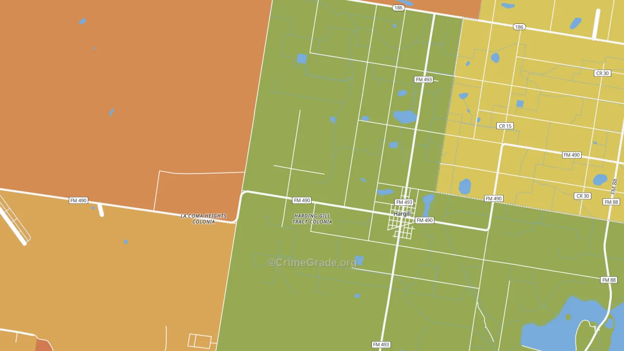 Hargill, TX Map of Assault Rates