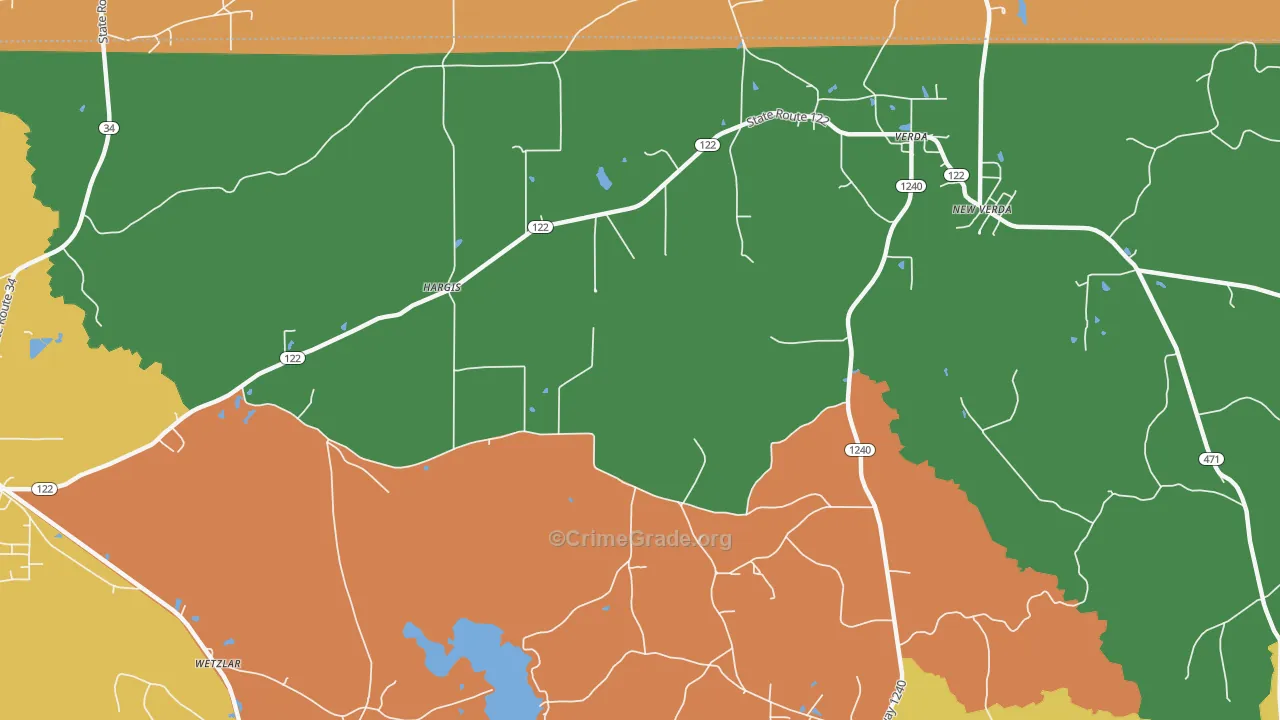 Hargis, LA Map of Assault Rates