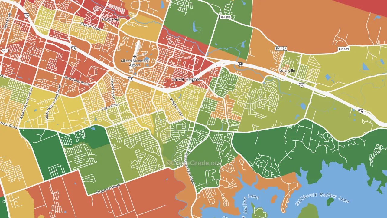 Harker Heights, TX Map of Assault Rates