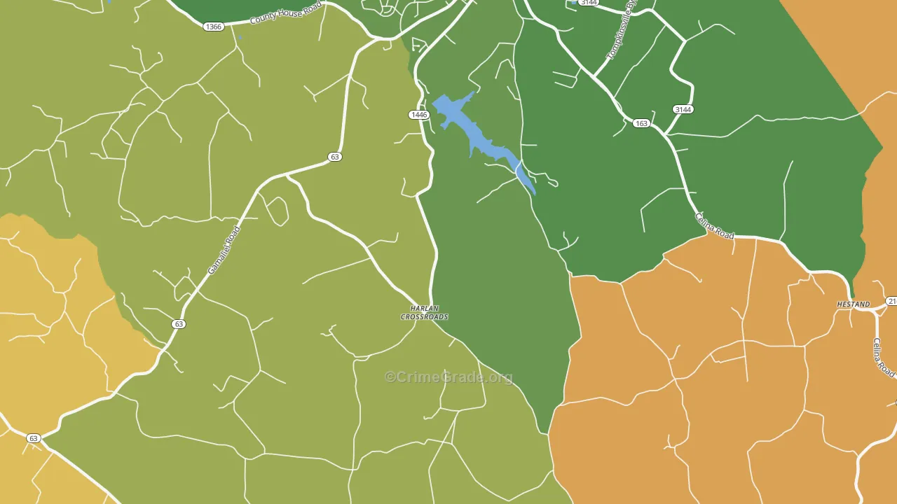 Harlan Crossroads, KY Map of Assault Rates