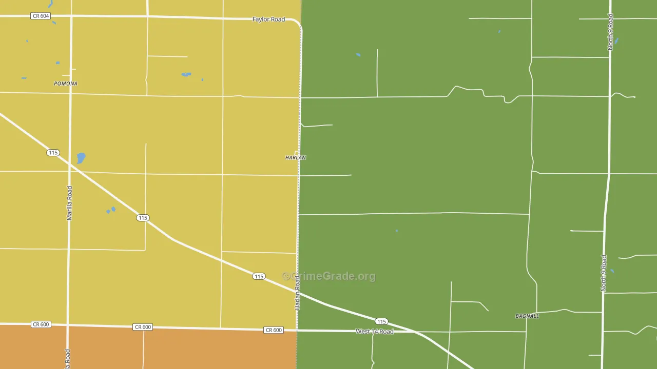 Harlan, MI Map of Assault Rates
