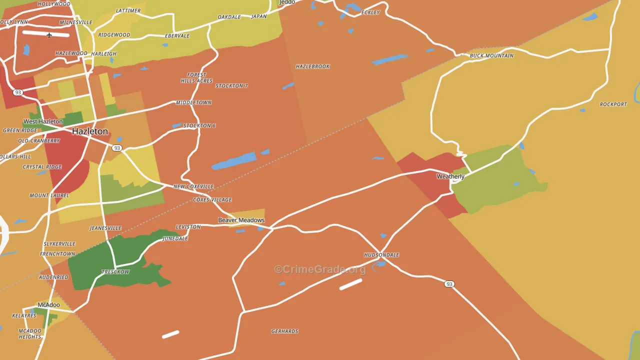 Harleigh, PA Map of Assault Rates
