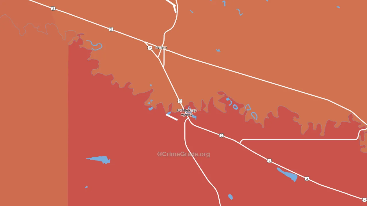 Harlem, MT Map of Assault Rates