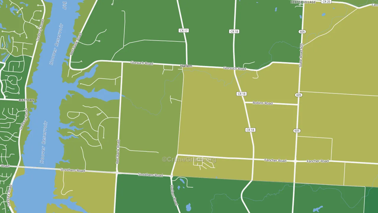 Harlem, OH Map of Assault Rates