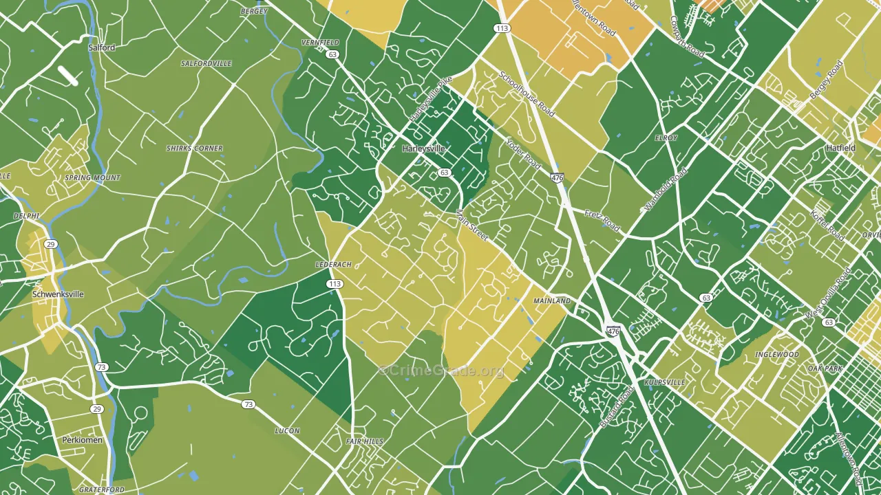Harleysville, PA Map of Assault Rates