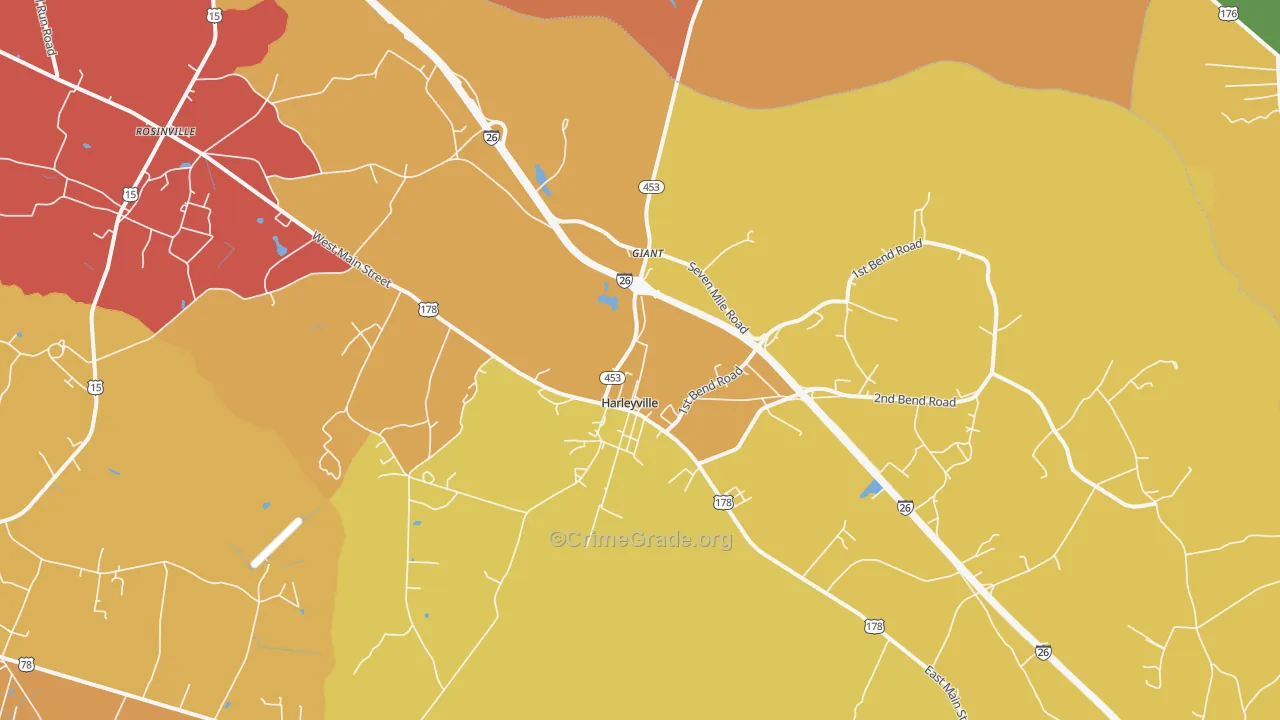 Harleyville, SC Map of Assault Rates