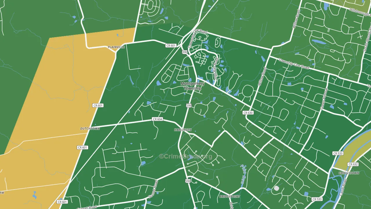 Harlingen, NJ Map of Assault Rates