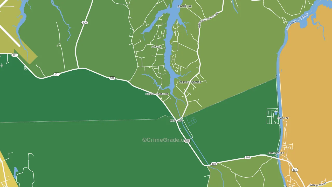Harlowe, NC Map of Assault Rates
