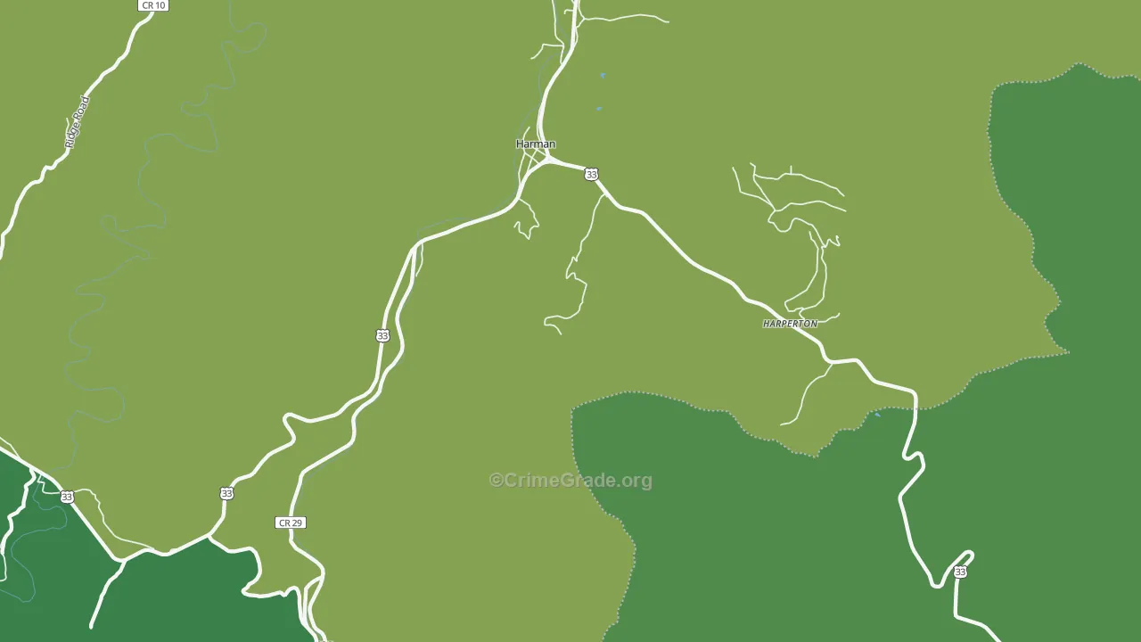 Harman, WV Map of Assault Rates