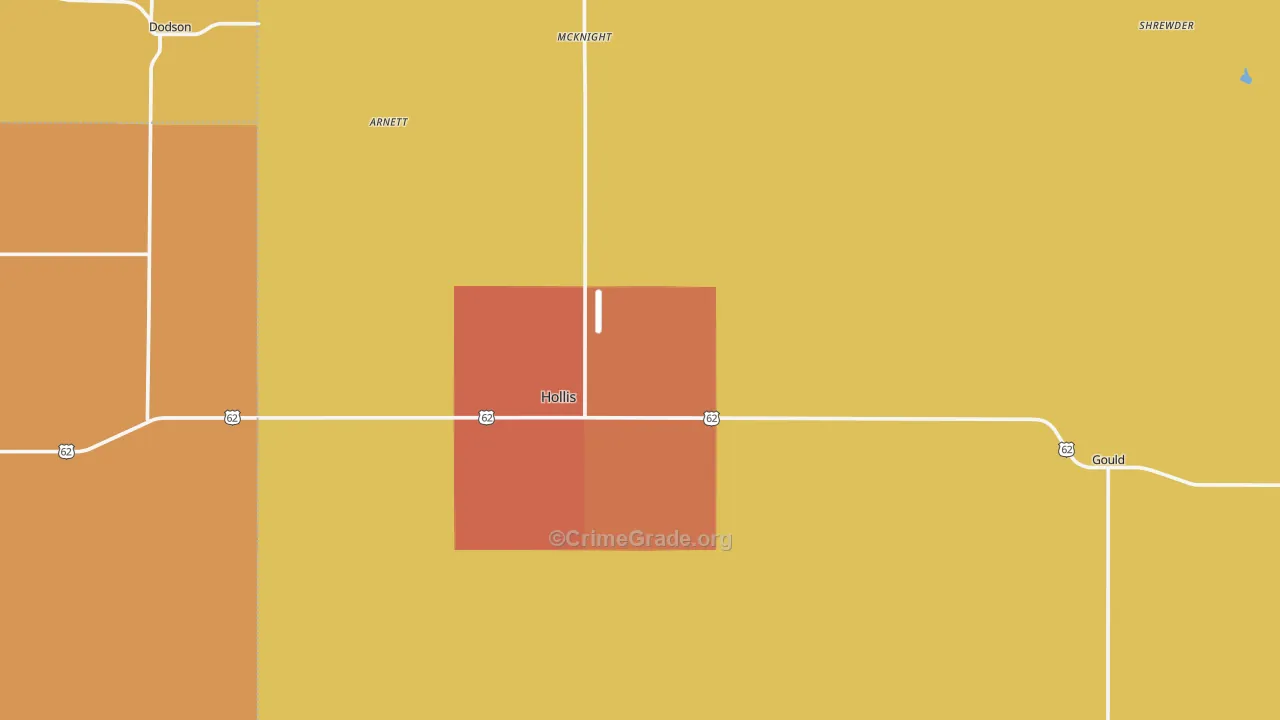 Harmon County, OK Map of Assault Rates