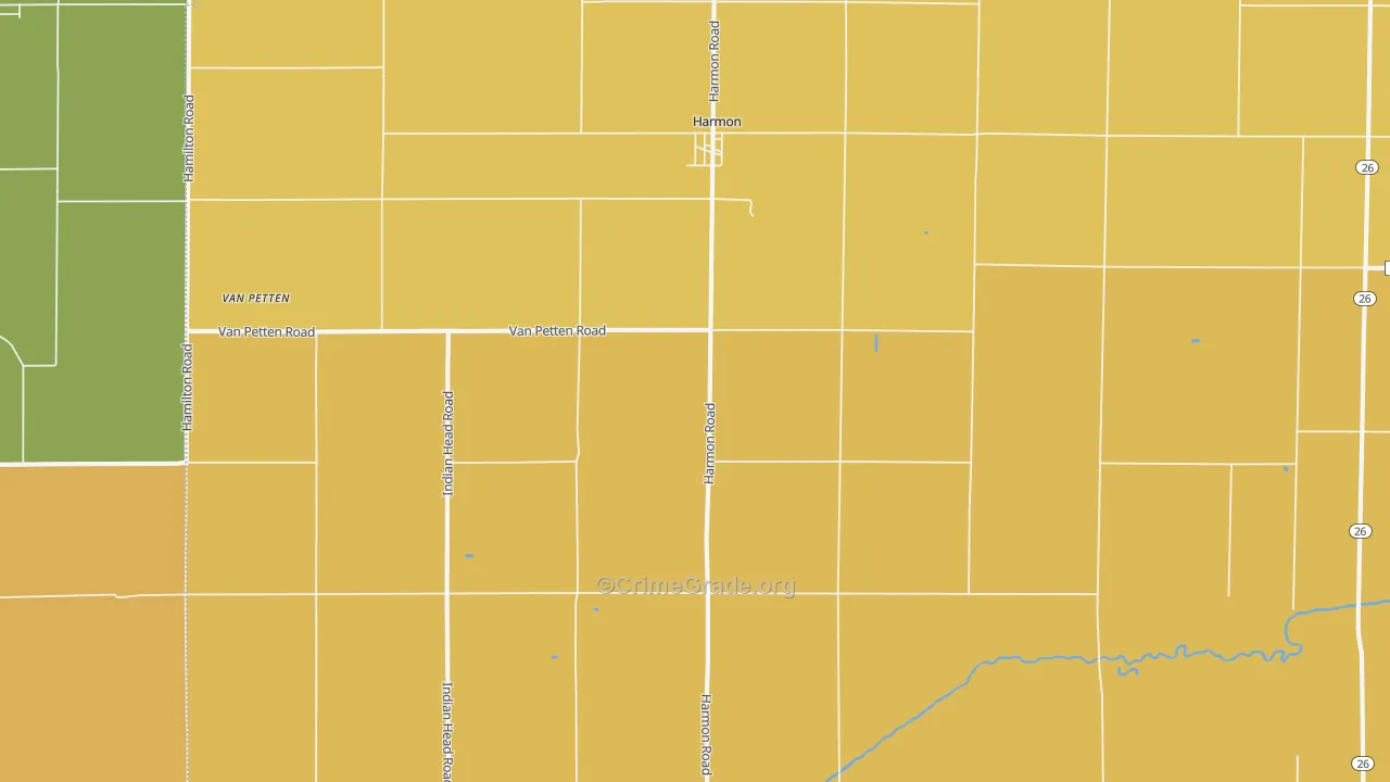 Harmon, IL Map of Assault Rates