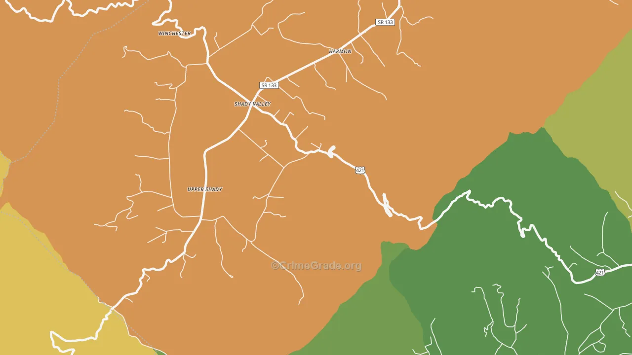 Harmon, TN Map of Assault Rates